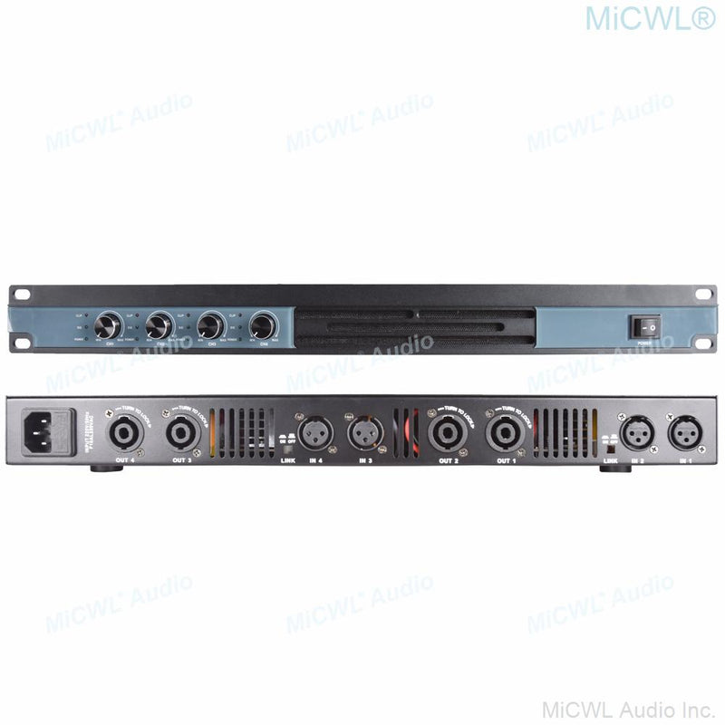 MiCWL High Power 6400W Digital Power Amplifier 4 Channel Drive 800W Speaker Each Channel DJ Karaoke Stage Studio 5200 Watt AMP - MiCWL Audio Inc