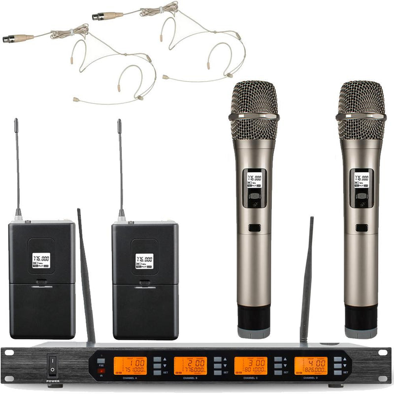 MiCWL Audio ACT707 Digital Wireless Karaoke Microphone System ULXD4 4 Channel Handheld Headset Lavalier Gooseneck Stage Sets