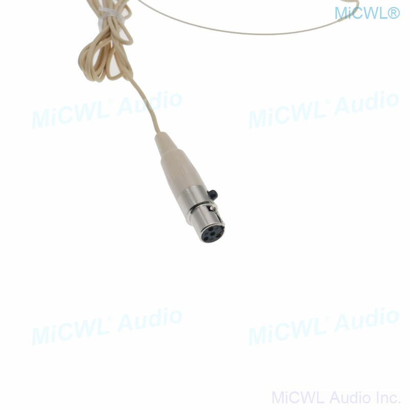 Beige Double ear Headset Audio Microphone For Shure BeltPack XLR mini 4Pin