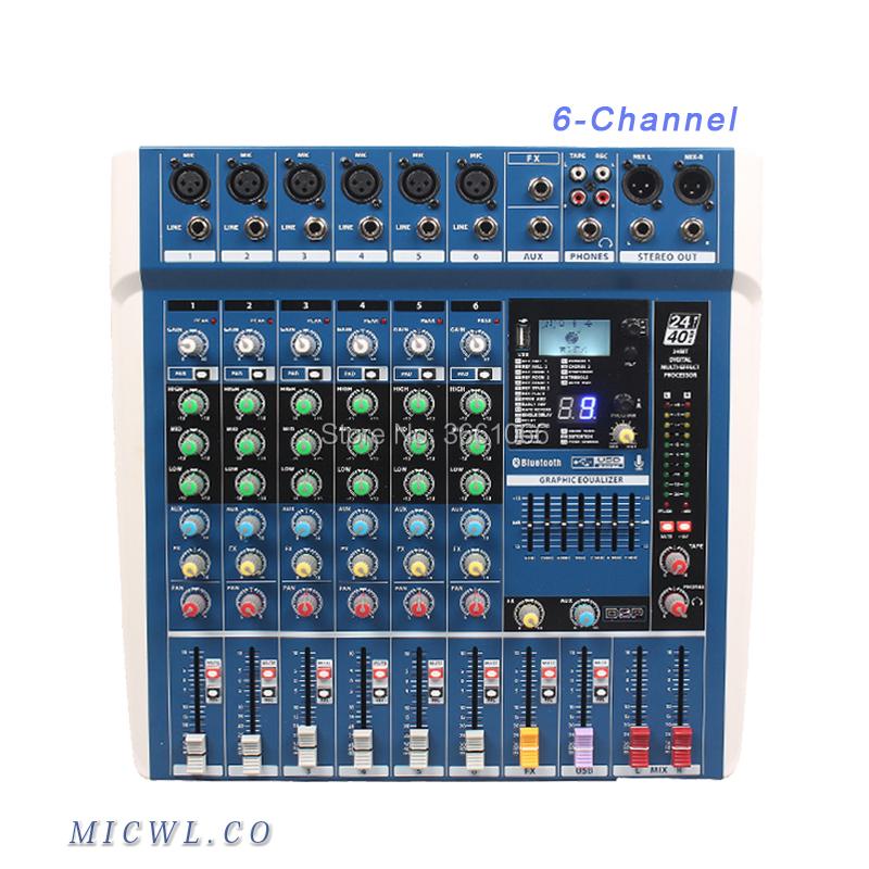 Professional Sound Console Mixer Stage Meeting Stereo USB Bluetooth 24Bit 40KHz 6-Channel  8-Channel  10-Channel Reverberation