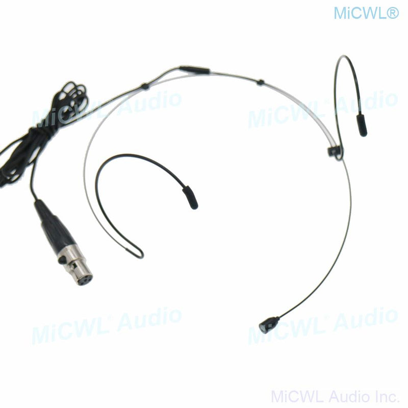 Black Double ear Headset Microphone For Shure Audio Wireless BeltPack XLR mini 4Pin