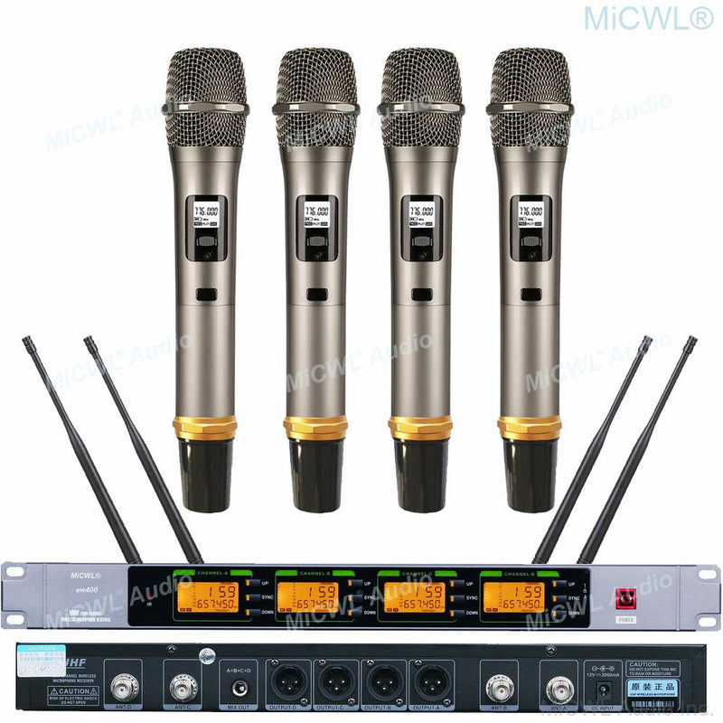 Original ew400 Digital Wireless 4 Handheld Stage Studio DJ Karaoke Microphone System UHF Adjustable MiCWL