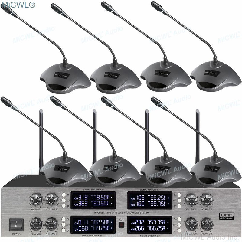 High-End CCS900 Digital Wireless 8 Microphone Channel Conference System 8 Desk Gooseneck CCS-900 8 Handheld 8 Headset Mics Sets