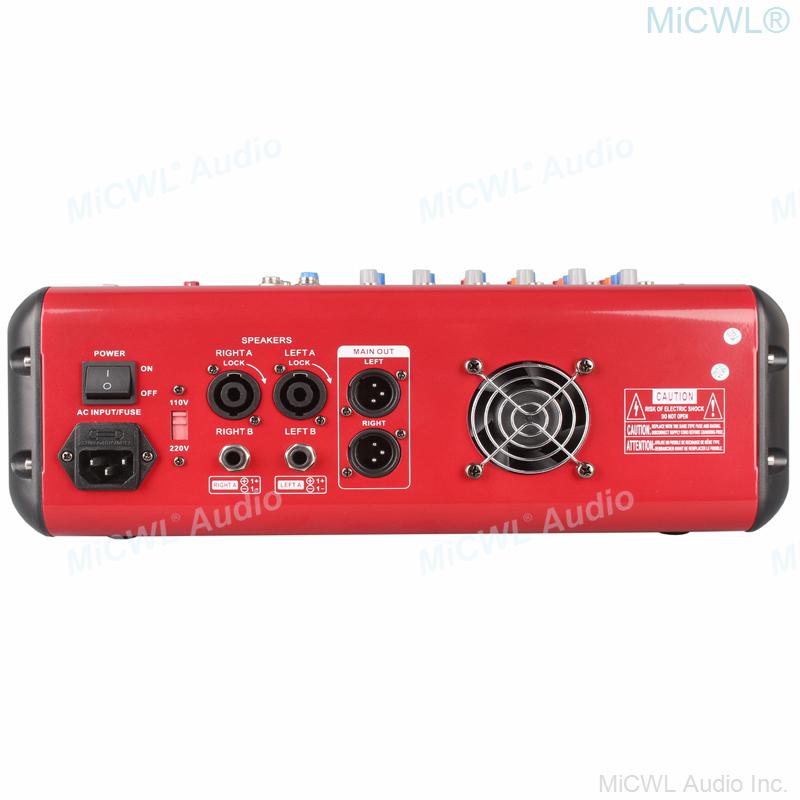 MiCWL 4 Channel Power Mixer 1000W Preamps Power Amplifier Mixing Console USB 48V Phantom Bluetooth Red Sound Mixer 110V 220V