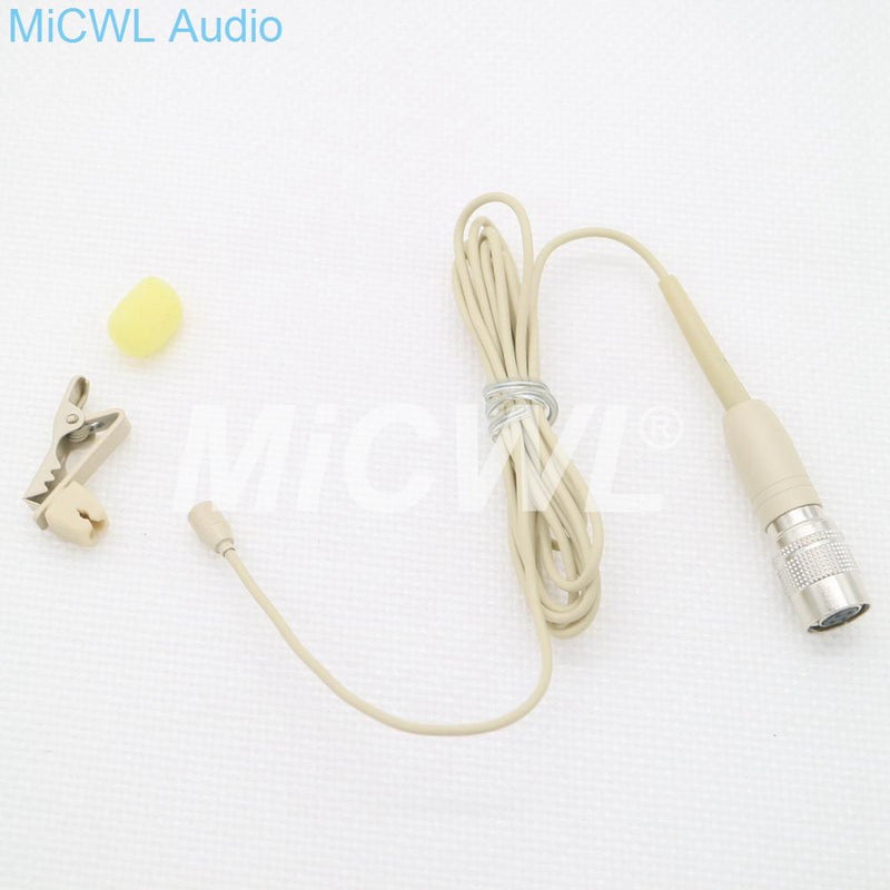 Mini Lavalier Lapel Microphone for Audio-Technica Belt Pack Wireless Black Beige color