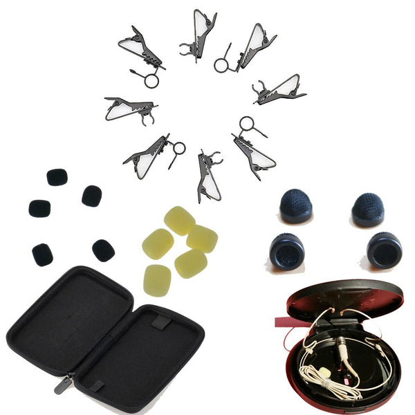 5pcs Microphone Accessories Assembly Case Carrying Gear Bag Wind Windscreen Sponge Clip For Headset Lavalier ME2 Headphone