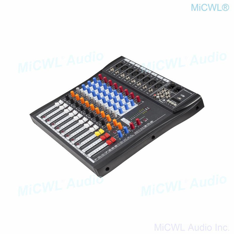 MiCWL Audio Mixer 8 Channel Microphone Bluetooth Mixing Console Sound Mixer with 48V USB DSP - MiCWL Audio Inc