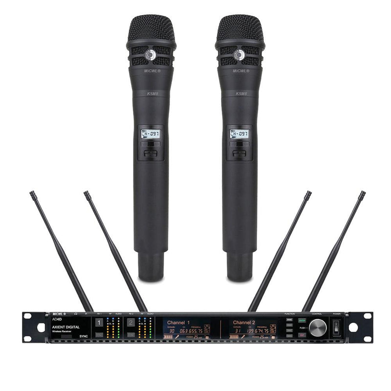 Original MiCWL AD4D True Diversity UR24D Wireless Microphone DJ Karaoke Stage Singing Digital Vocal Concert System 2 KSM8