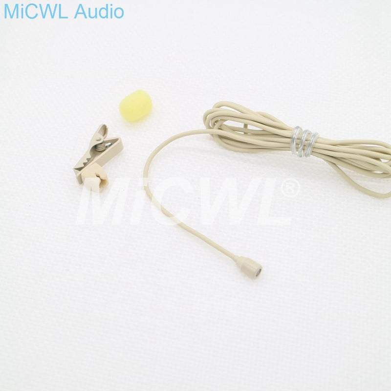 Mini Clip Lavalier Lapel Microphone for Sennheiser Belt Pack Wireless System 3.5mm Lock Jack Black Beige color