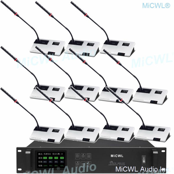 ACTS-60 Pro Digital Wireless Conference Manager Microphone System 60 Table Gooseneck President Delegate Mics MiCWL A10M-A102