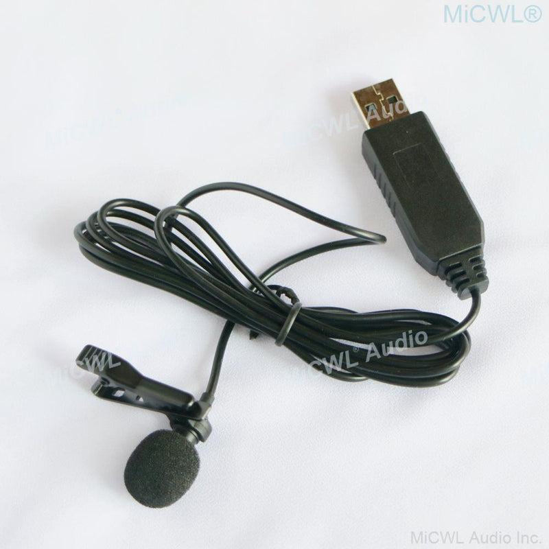 Black USB Microphone Tie Clip Lavalier Computer Laptop Mics