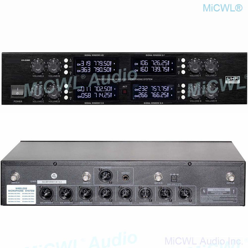 MiCWL Digital Wireless Microphone 400 Channel 4 Beige Headset 4 Handheld Microphones System - MiCWL Audio Inc