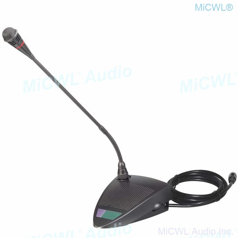 Professional IEM800 Digital Conference Microphone System Built-in speaker Desktop Gooseneck President Delegate MiCWL A351M-A06 - MiCWL Audio Inc