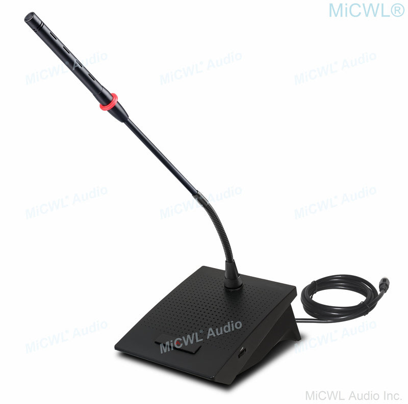 MiCWL 18 Table Digital Wired Gooseneck Microphone Built-in Horn 18 Desktop Discussion Conference System - MiCWL Audio Inc