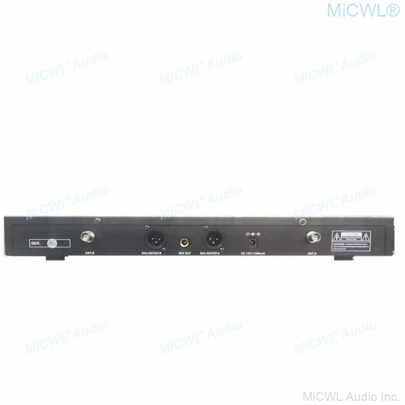 MiCWL U250 UHF 2 Channel Karaoke Wireless Microphones System Dual Metal Handheld Dynamic Mics