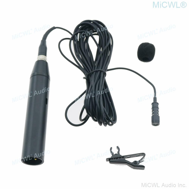 MiCWL R8 Phantom Power XLR Lavalier Microphones 10m Wire Lapel Mic For Sennheiser ew Wireless BeltPack 3.5mm to 3Pin Adapter