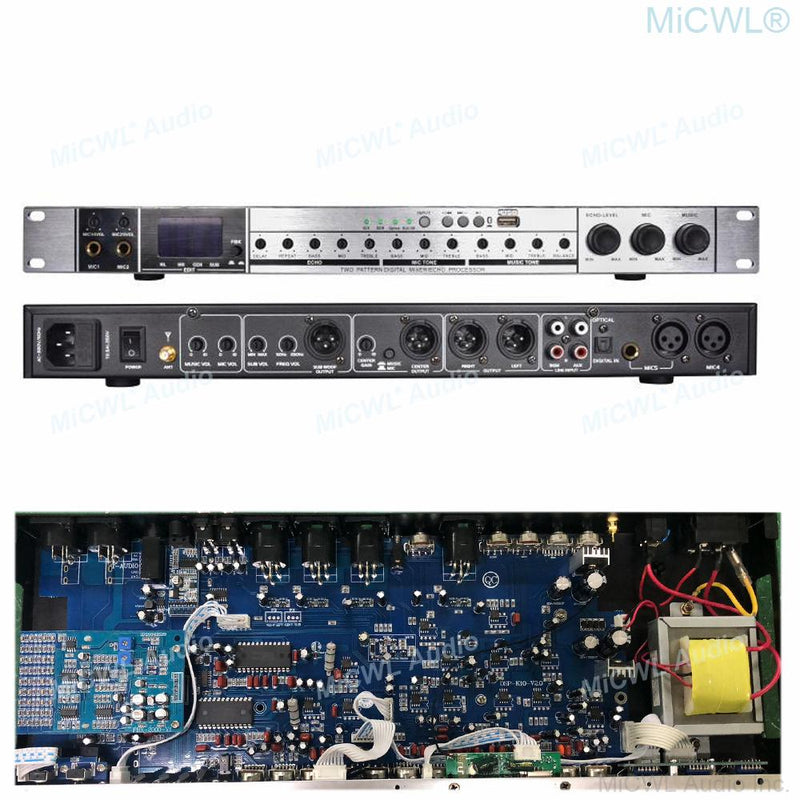 Professional Digital Effects Bluetooth Anti-noise Processor with PC Software and 4 Channel 7000W Power Amplifier MiCWL MX2 Kit