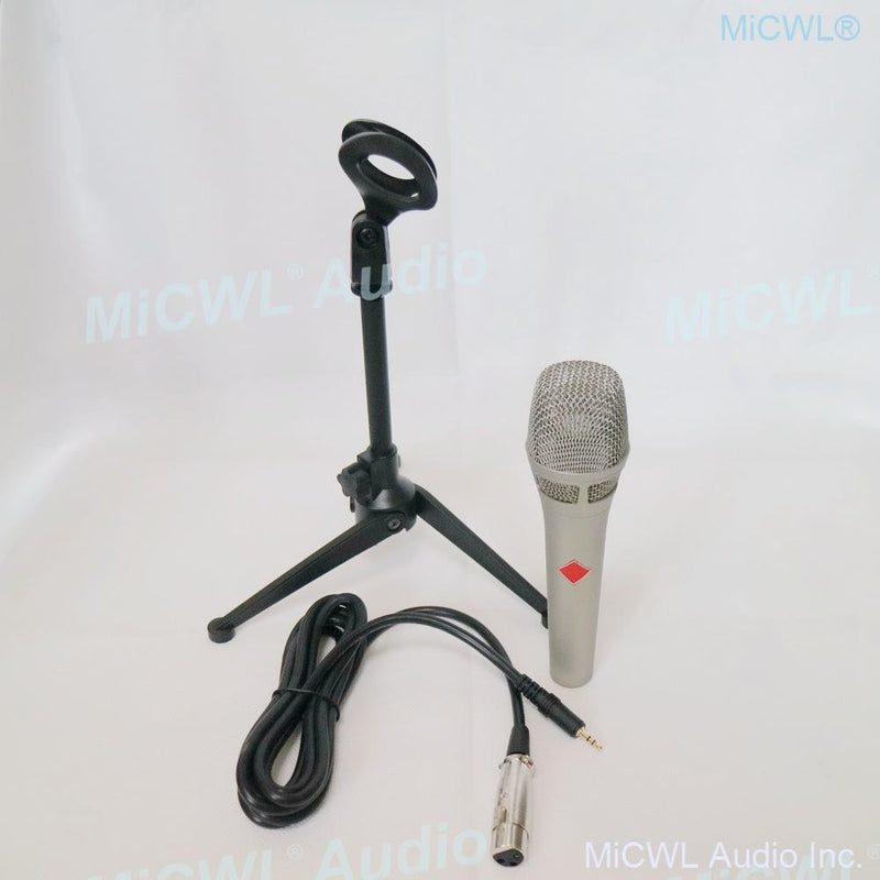 KMS105 Professional Condenser Microphone 48V Phantom Power Metal Handheld with XLR To 3.5mm Cable Support Karaoke Sing Chat Mic