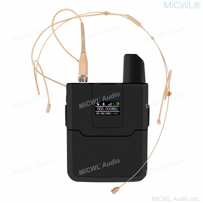 MiCWL DMS800 Digital Wireless Microphone 4 Beige Single ear Headset Karaoke Mics System 400 Channel Handheld Cardioid Lapel