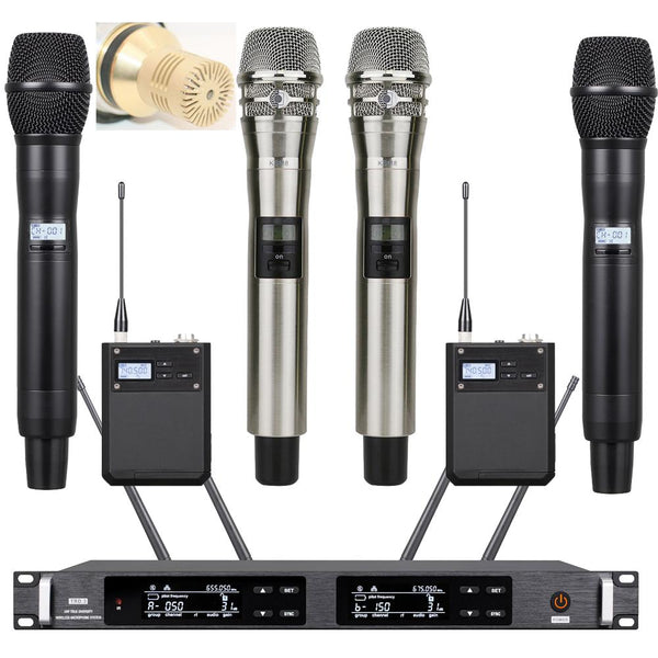 Advanced ULXD4 Dual KSM9 Condenser Capsule Handheld Wireless Microphone Stage Vocal Concert Mics System 4 Antenna True Diversity