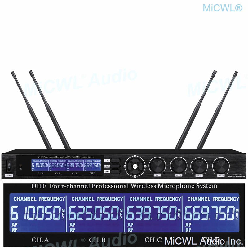 UHF 4 Mics Channel Digital Wireless Stage Performance Microphone System 4 Handheld Vocal 4 Headset Lavalier Desktop Voice Sets