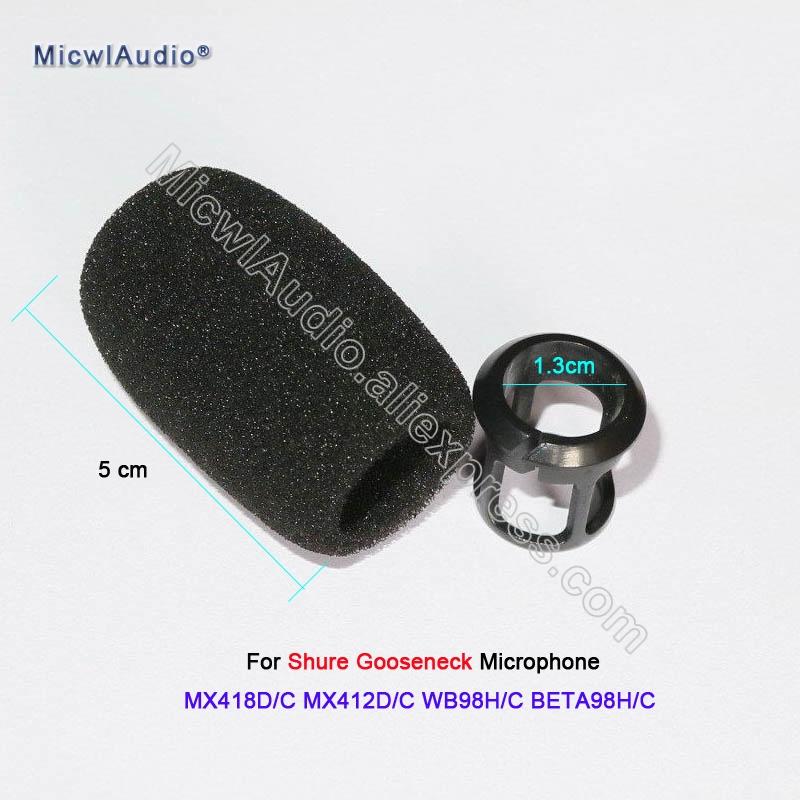 Black Sponge Snap-fit Form Windscreens For Shure MX418D/C MX412D/C WB98H/C BETA98H/C Instrument Gooseneck Microphone Wholesale