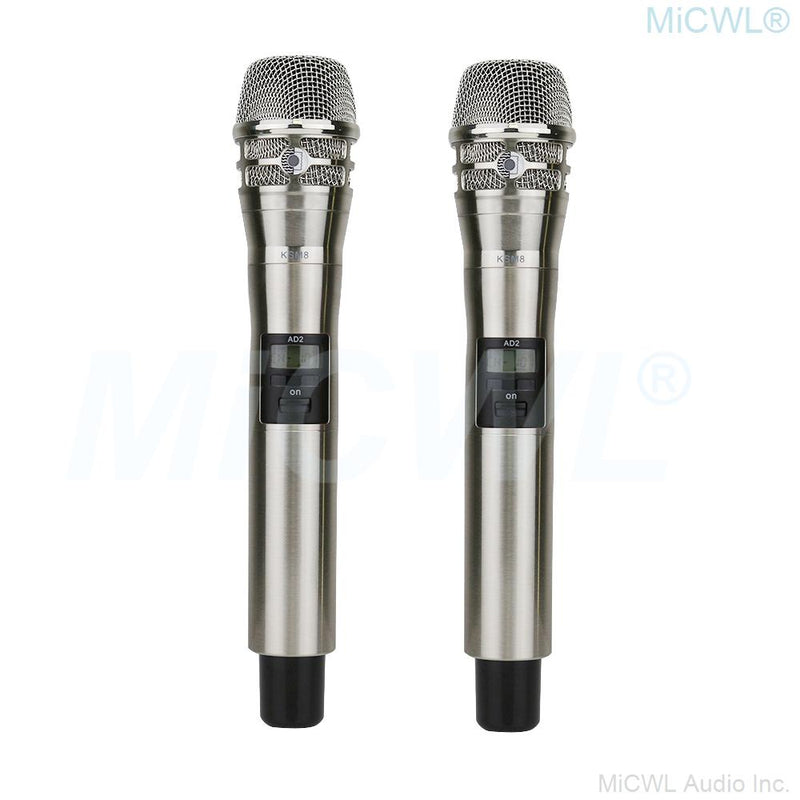 MiCWL AD4D Dual KSM8 Handheld Audio Wireless Microphone UHF True Diversity Stage Vocal Concert Digital Mics 4 Aerial Large Range