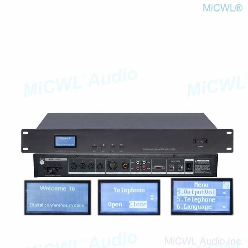 Professional IEM800 Digital Conference Microphone System Built-in speaker Desktop Gooseneck President Delegate MiCWL A351M-A06 - MiCWL Audio Inc