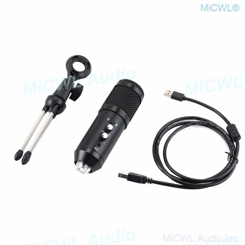 Pro USB Microphone Cardioid Condenser Studio Recording Live Karaoke Microfone Mic Kit for Laptop PC Computer Tripod Stand