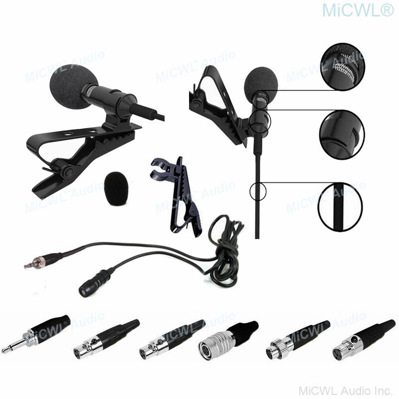 MiCWL T60 Best Tie Clip-On Lavalier Microphone For Sennheiser Shure AKG Audio-Technica MiPro Samson Wireless System 2m Cable