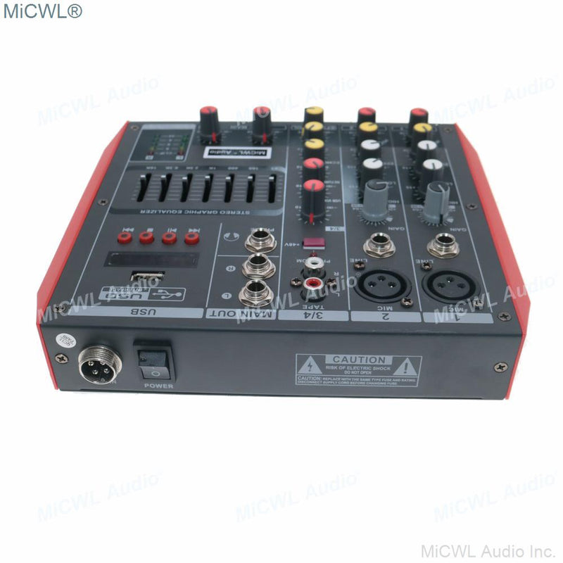 MG4 MiCWL Portable Bluetooth 4 Channel Audio Mixer Sound Mixing Console for Studio Stage Microphone USB 48V EQ - MiCWL Audio Inc