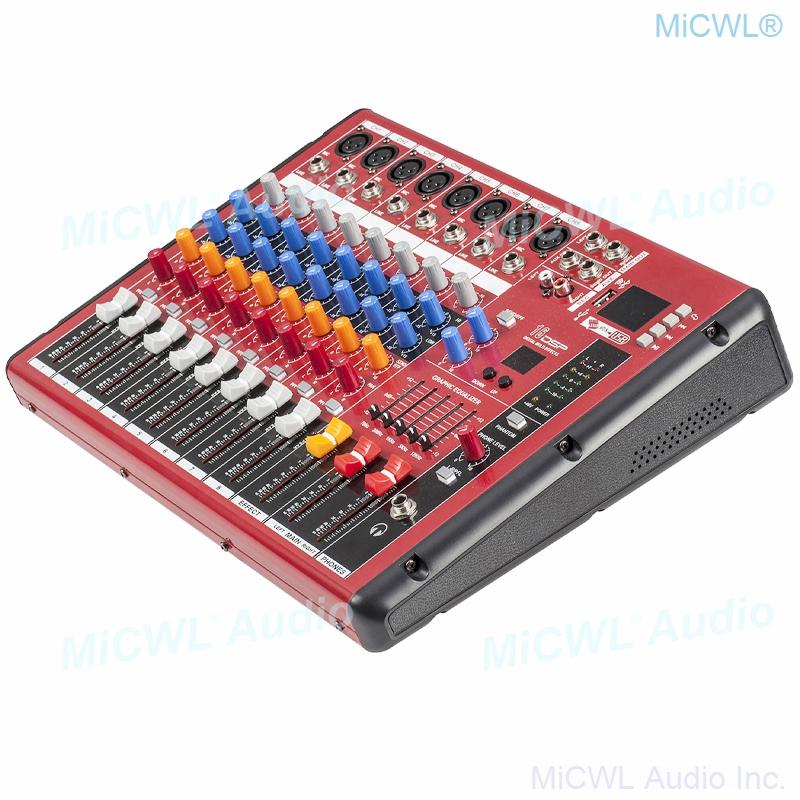 Pro 8 Microphone Channel Bluetooth Audio Mixer 8-Input 2-Bus DJ Live Sound Mixing Console with DSP USB MP3 EQ 48V Phantom Power