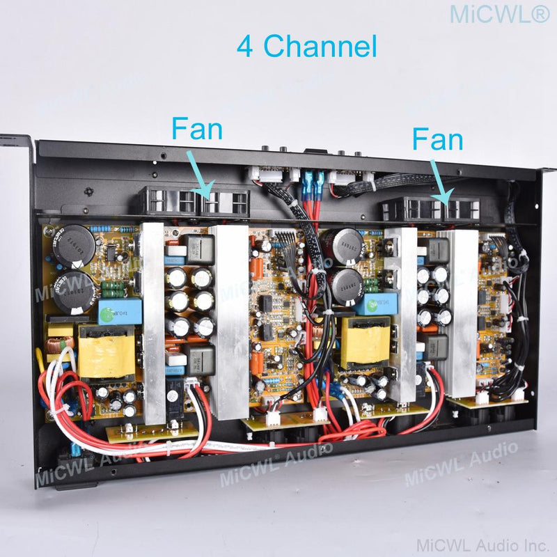 MiCWL High Power 6400W Digital Power Amplifier 4 Channel Drive 800W Speaker Each Channel DJ Karaoke Stage Studio 5200 Watt AMP - MiCWL Audio Inc