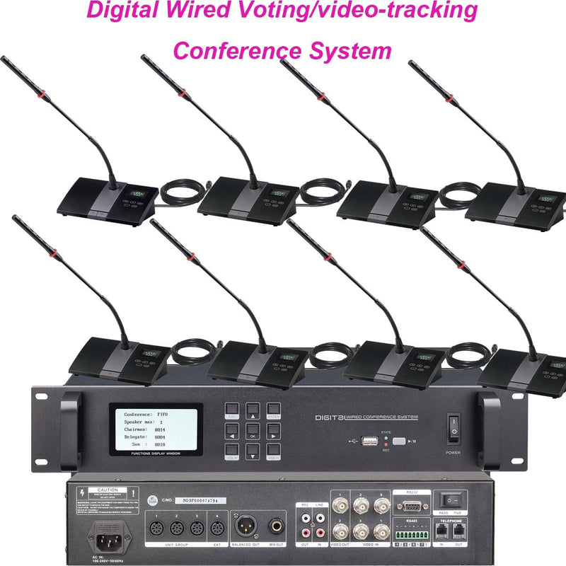 Top-Ranking MiCWL 33 Table Digital Wired Voting Video-tracking Conference System 1 President 32 Delegate Mic Unit A550M - MiCWL Audio Inc