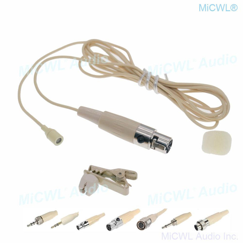 Omnidirectional Wireless Tie Clips Lavalier Microphone for Shure Sennheiser Audio-Technica MiPro TA4F TA3F mini Condenser Mics - MiCWL Audio Inc