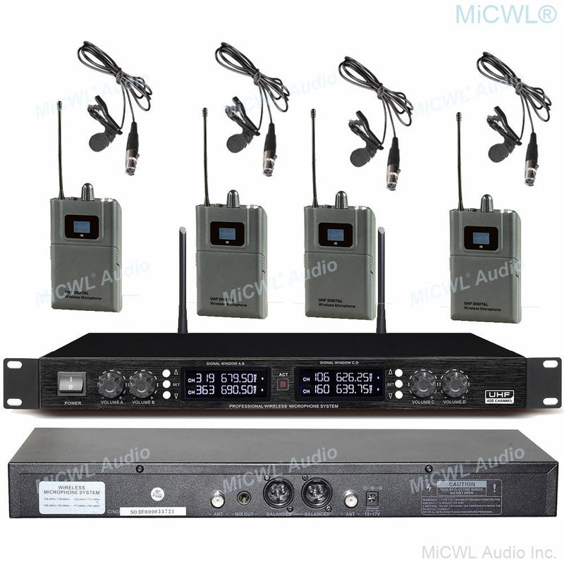 Pro 400 Channel UHF Digital Conference Microphone System 4 Desktop 4 Handheld 4 Headset Mics Sets MiCWL D3840