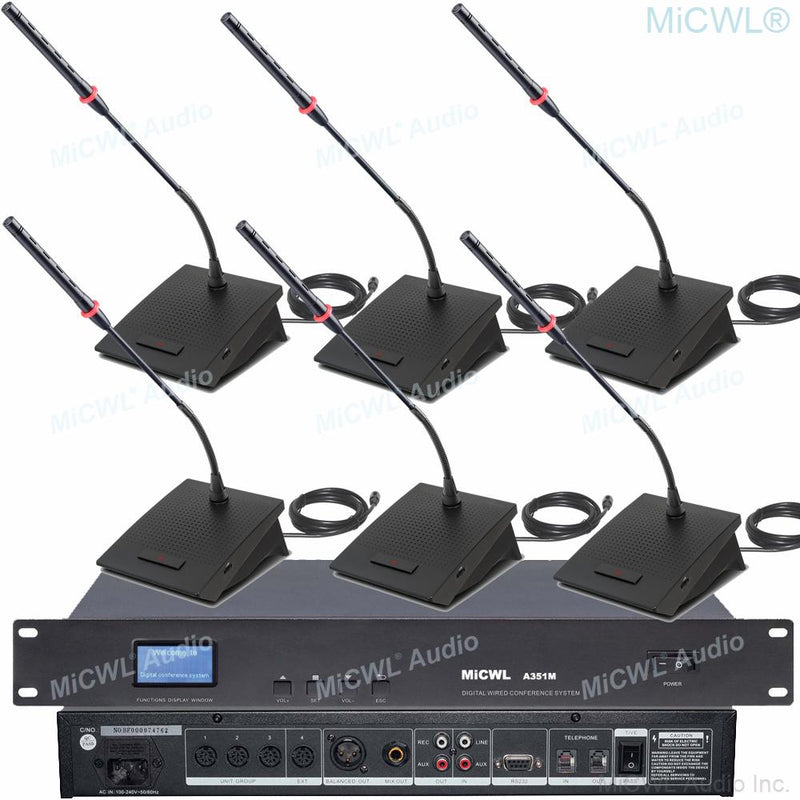 MiCWL 18 Table Digital Wired Gooseneck Microphone Built-in Horn 18 Desktop Discussion Conference System - MiCWL Audio Inc