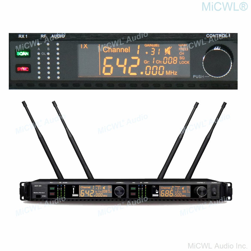 UHF Dual Beta87 Handheld Digital Wireless DJ Karaoke Stage Microphone System AD4D 4 Antenna True Diversity - MiCWL Audio Inc