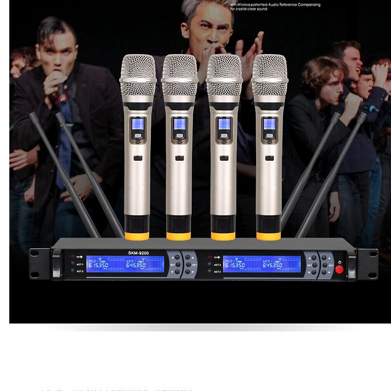 MiCWL SKM9200 4 Gooseneck Wireless Microphone System 4 Desktop Conference Meeting Room DJ Karaoke Sets - MiCWL Audio Inc