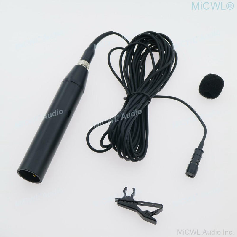 MiCWL R8 Phantom Power XLR Lavalier Microphones 10m Wire Lapel Mic For Sennheiser ew Wireless BeltPack 3.5mm to 3Pin Adapter