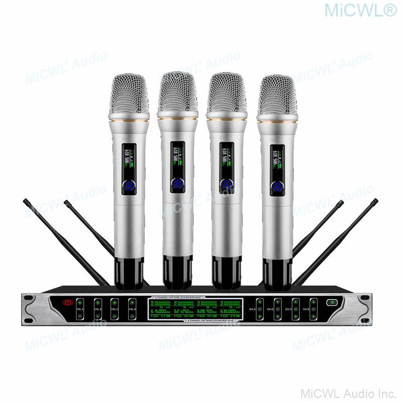 MiCWL 4 Antenna Large Range Digital Wireless Karaoke Microphones Microfone System 4 Handheld 4 Gooseneck Conference 4 Headset - MiCWL Audio Inc