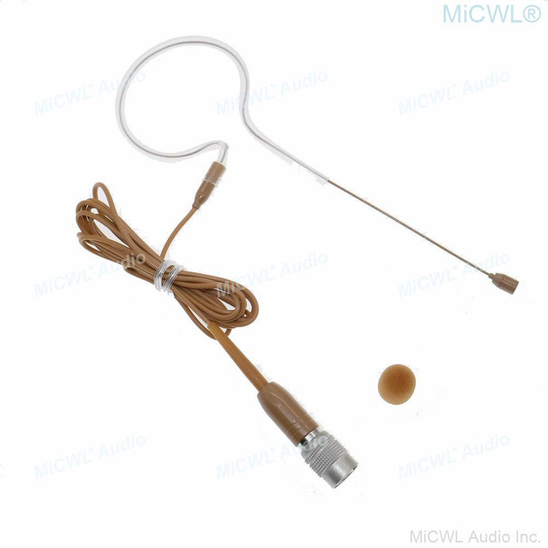 MiCWL Brown Earset Headworn Headset Microphone Mic for Sennheiser Shure Wireless Mike System Ideal for Singing Churches Lectures