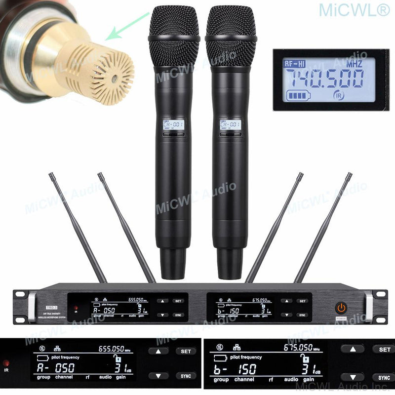 Pro UHF 300 Channel Digital Wireless Microphone System 2 KSM9 Condenser Capsule Handheld True Diversity Stage Vocal Concert Mics