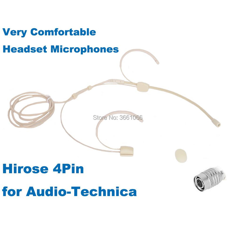 Pro Headworn Microphone Omidirectional Condenser Headset  the Hirose Connector Plug For Audio Technical Receiver AT002