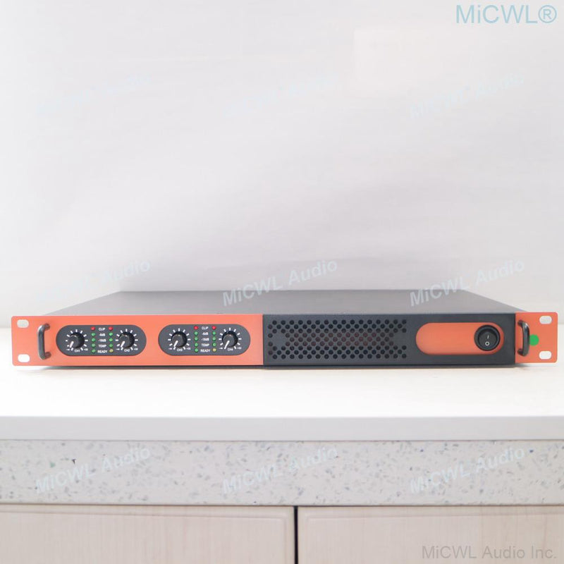 Authentic MiCWL 4 Channel Digital Power Amplifier 7000W Peak Stage Home DJ Karaoke 4x650 Watt Speaker AMP 1U Rack Design