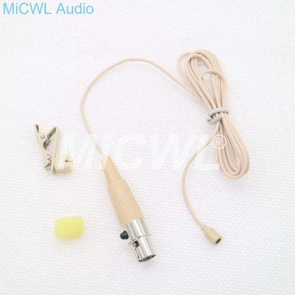 Mini Tie Clip Lavalier Microphone for AKG Samson Gemini TA3F 3Pin XLR Belt Pack Wireless System Black Beige color