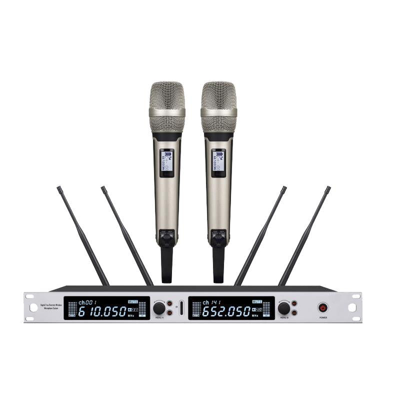 MiCWL Audio Professional EM6000 True Diversity 400M Range UHF Dual Channel Wireless Microphone system For Stage Karaoke KTV