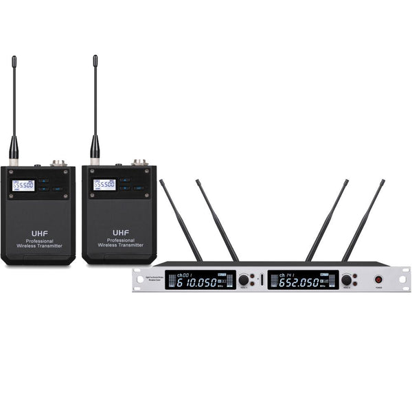 EM6000 Best UHF Pro Dual-Channel True Diversity Wireless Microphone System 400 m High Range Mini Body-pack 2 Cardioid Headset