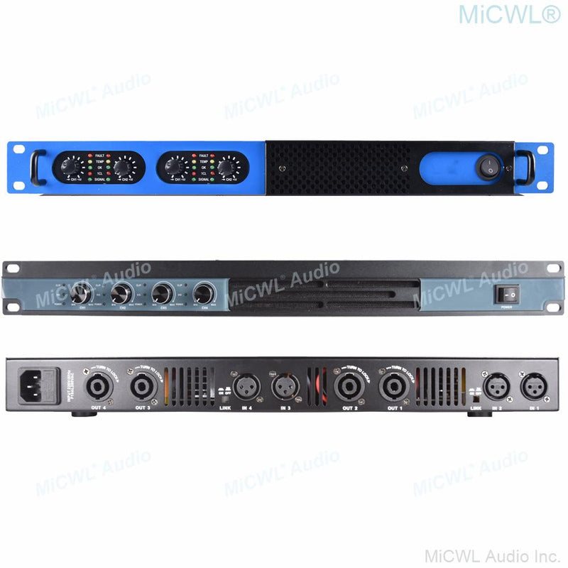 New Generation Digital Power Amplifier 6400W Classic 4 Channel 6400 Watt Drive Frequency and Subwoofer Speaker Audio PA AMP - MiCWL Audio Inc