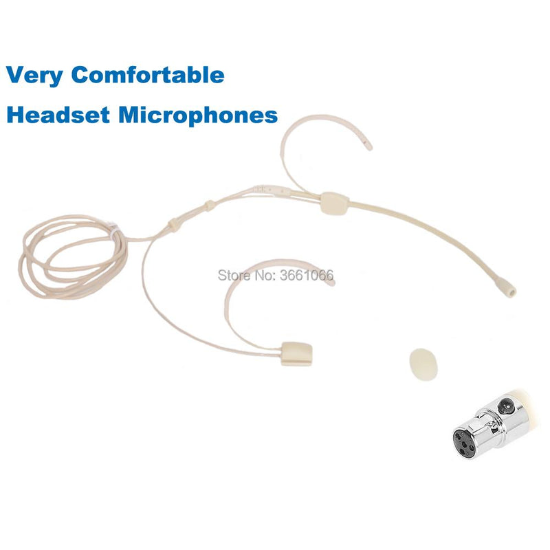 Microdot Headset Head-mounted Headworn Omidirectional Microphone For SHURE Wireless System - Mini XLR Ta4f Connector